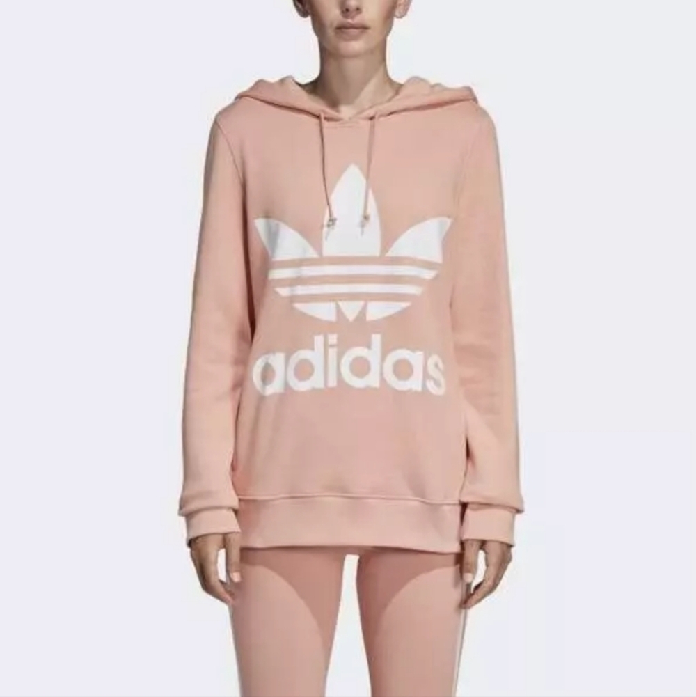 Adidas Pink And White Hoodie Size S